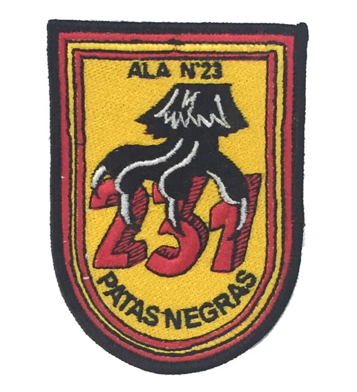 Escudo Bordado ALA 23 Escuadrón 231 " PATAS NEGRAS"
